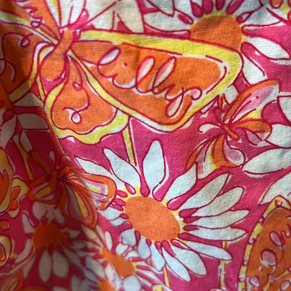 Lilly Pulitzer spaghetti strap dress sundress 8 butterfly white label floral - Picture 2 of 7